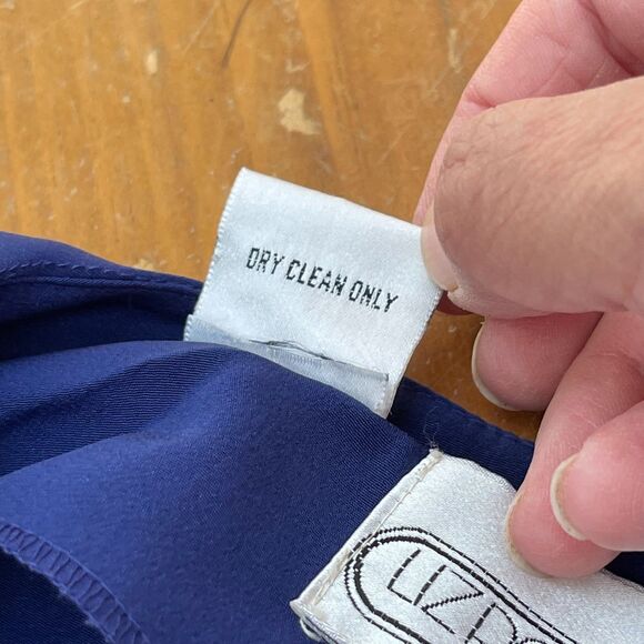 Vintage NWT Liz Roberts Navy Blue Peplum Dress Belt Womens 12 80s Secretary - Picture 7 of 9